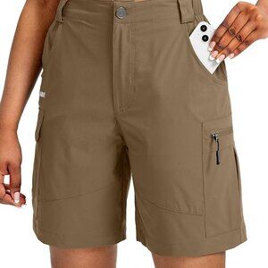 Women's Athletic Cargo Shorts - Brown